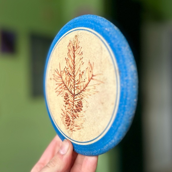 VTG Cottagecore Farmhouse Nature Wood Carved Leaf Circle Wall Decor Art - Picture 2 of 5